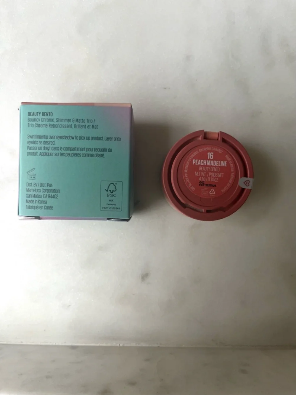 KAJA NWT Beauty Bento Stacked Eyeshadow Trio, (16) Peach Madeline